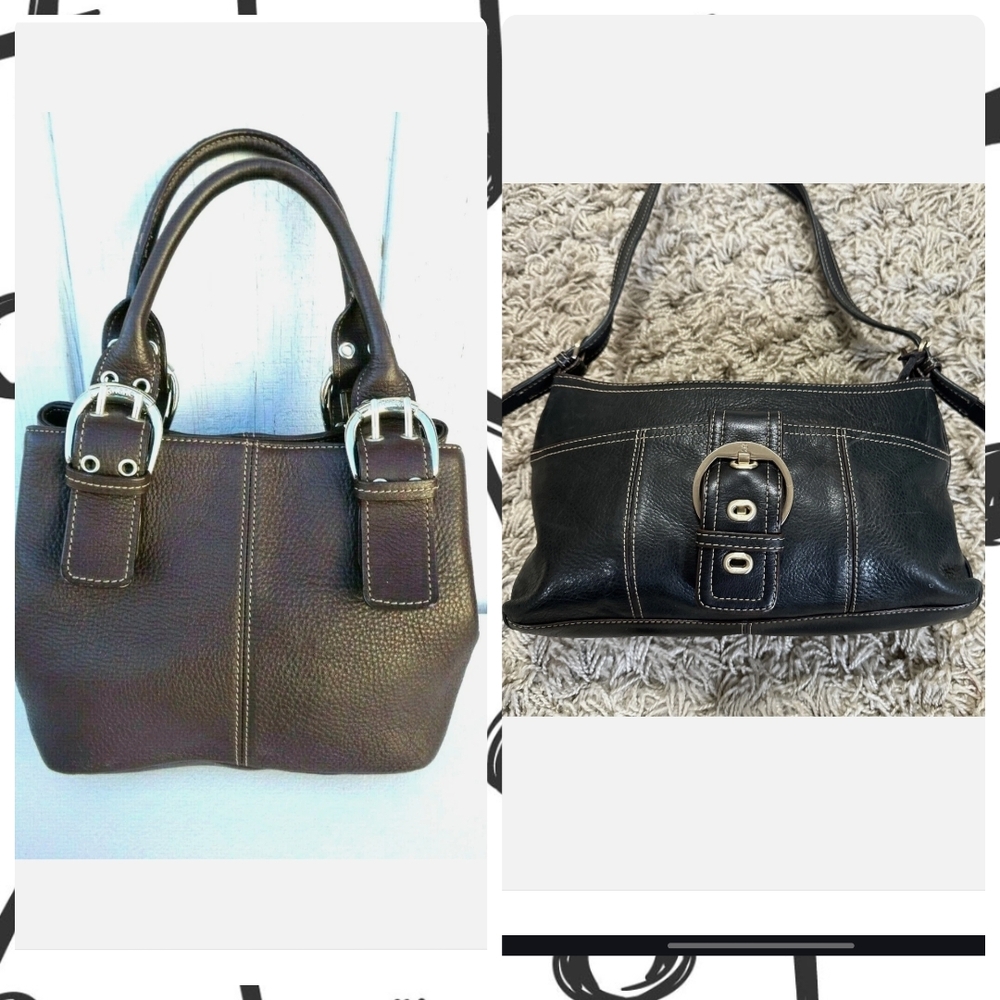 2 Bags Etienne Aigner Brown and Black Shoulder Bag Set